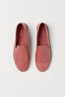 H & M espadryle różowe jutowa słomiana podeszwa baletki baleriny balerinki
