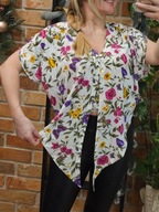 Ara Moden retro vintage koszula bluzka top kwiaty motyle duży rozmiar r 44