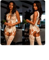 Gorące białe Bodystocking erotyczna bielizna dla kobiet ,roz. uniwersalny