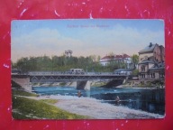 CIESZYN SKOCZÓW CIESZYN ZAMEK MOST NA OLZIE TRAMWAJ PANORAMA 1913 RRRRRR