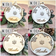 Drewniana Bombka z imieniem 3D na choinkę Bombka z grawerem personalizowana