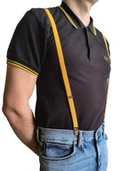 Męskie Szelki SKINHEAD półcalówki ŻÓŁTE wąskie 1,5cm. Oi! Punk. Do spodni