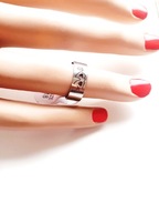 Obrączka Srebrna Dwa Serduszka Strzała 13 6 Stal Chirurgiczna Nierdzewna