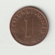 III Rzesza 1 pfennig 1940 J braz ladny stan