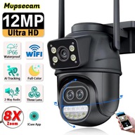 Potrójna Kamera IP Zewnętrzna OBROTOWA 12Mp 8x Zoom WiFi Śledzenie + 128GB