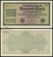 BNN - NIEMCY 1000 Marek 1922 # P76c # BD - G 391421 # znak wodny F # VF+