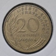 *FRANCJA [0112]*20 centymów CENTIMES 1970 Piąta Republika, Marianna Rośliny