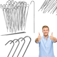 SZPILKI KOTWY KOŁKI DO AGROWŁÓKNINY BOLCE 25CM 100SZT METALOWE OGRODOWE