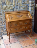 Biurko sekretarzyk dębowe stylowe klasyczne ludwik