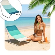 LEŻAK KRZESŁO OGRODOWE PLAŻOWE TURYSTYCZNE MAŁE SKŁADANE LEKKIE NIEBIESKI