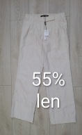 Spodnie nowe len bawełna S 36