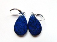 Lapis lazuli i srebro, wiszące kolczyki łezki
