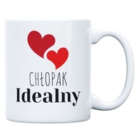 Kubek "CHŁOPAK IDEALNY" PREZENT WALENTYNKI DLA NIEGO CHŁOPAKA MĘŻA