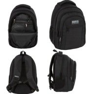 BACKUP POJEMNY PLECAK SZKOLNY MŁODZIEŻOWY CZARNY BLACK NA KSIĄŻKI I LAPTOP