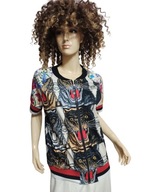 bluza dżety kwiaty na zamek kwiaty koty 38/40