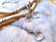 Komplet srebrny z kryształem górskim próby 925