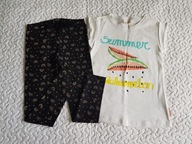 Cool Club bluzka biała z arbuzem i legginsy nowe roz 128