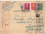 RUMUNIA ROMANIA -carte postala -obieg 1942 -DEUTSCHE POST OSTEN -Kraków