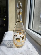 KARAFKA KROPLA DEKOROWANA PROJEKT WIESŁAW SAWCZUK HUTA HORTENSJA LATA 60-te