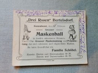 Lauban Lubań Bertelsdorf Drei Rosen 1908 zaproszenie rzadkość