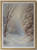 A2 PLAKAT OBRAZ, PLAKAT PEJZAŻ ZIMOWY ZIMA ŚNIEG LAS