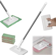 Mop 360° bezdotykowy z obrotową głowicą + 3 ściereczki