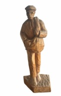 RĘCZNIE RZEŹBIONA DREWNIANA FIGURKA ZASIEW