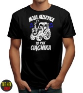KOSZULKA MĘSKA MOJA MUZYKA TO RYK CIĄGNIKA TRAKTOR CZARNA XL