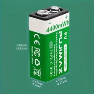 Bateria Akumulator 9v (6F22) 4400mWh USB-C litowo-jonowy