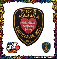 13 Naszywka Straży Miejskiej m.st. Warszawy i czerwone serce – symbol WOŚP