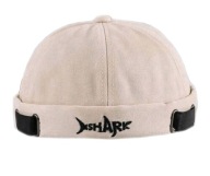 Bawełniana czapka Docker beżowa z haftem