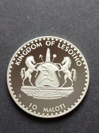 LESOTO 10 MALOTI 1982 SREBRO MENNICZA RZADKA Promo