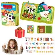 KSIĄŻECZKA MANIPULACYJNA SENSORYCZNA MONTESSORI TABLICA ZABAWKA EDUKACYJNA