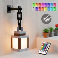 Lampka Nocna LED Minecraft Lampion Piksel Styl RGB 16 Kolorów USB 5V Klimat