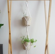Kwietnik 10 PODWÓJNY, wiele kolorów, makrama, boho.Handmade