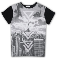 River.Island * markowa KOSZULKA print CITY * 128-134