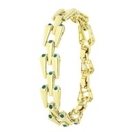 81346 BRANSOLETKA 14K POZŁACANA 20-16 CM 13 MM EMERALD CRYSTAL Swarovski