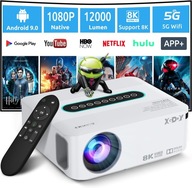 Projektor XGODY X1 1080p FHD 4K Android 9 WiFi 5G Bluetooth Biały