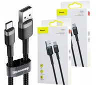 Nylonowy kabel ładujący USB-A - USB-C, Baseus Cafule, 2A, 2M QC3.0 2 sztuki