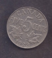 Kanada - 5 Cents 1923 rok