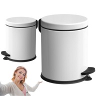KOSZ NA ŚMIECI BIAŁY 3L MAŁY ŁAZIENKOWY DO KUCHNI OKRĄGŁY Z POKRYWĄ ŁADNY