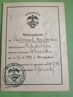 LEGITYMACJA BLUT UND BODEN 1940 GLEIWITZ ( GLIWICE ) BEUTHEN ( BYTOM )