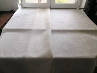 LNIANY OBRUS ADAMASZEK MEREŻKOWE KWIATY ART-DECO WYK. SZLAKIEM 155x175 D