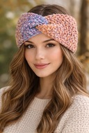Ręcznie robiona opaska turban – szeroka, unikatowa,Handmade Jesień, Zima