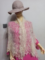 SZAL AŻUROWY MGIEŁKA MOHEROWY wymiary ok 57x160