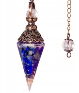 PIĘKNE WAHADEŁKO ORGONITOWE LAZURYT LAPIS LAZULI - RADIESTEZYJNE, PREZENT