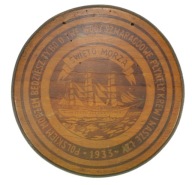 II RP DREWNIANA PLAKIETA ŚWIĘTO MORZA 1933 r. ZOBACZ!