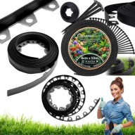 OBRZEŻE TRAWNIKOWE OGRODOWE PLASTIKOWE ELASTYCZNE CZARNE 10M + KOTWY