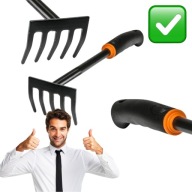 MAŁE GRABKI OGRODOWE METALOWE CZARNE MOCNE Z UCHWYTEM DO SPULCHNIANIA ZIEMI