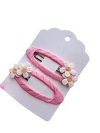 Spinki do włosów pyk kwiatki różowe handmade 2 szt.